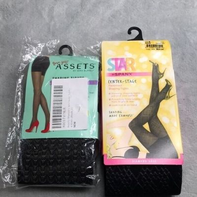 Spanx Star Power Center Stage & Love your Assets Shaping Tights 2 Pairs Size B